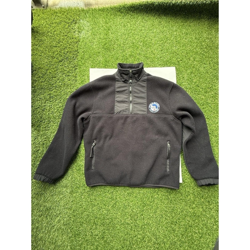 Vintage 90s Polo Sport Arctic Challenge Jacket Fleece Quarter Zip Black Size L